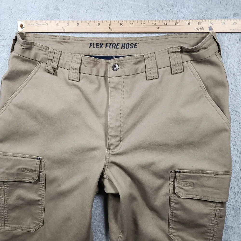 Duluth Trading Flex Fire Hose Jean Men 40x30 (Fits 36x30) Fleece Lined Cargo‎
